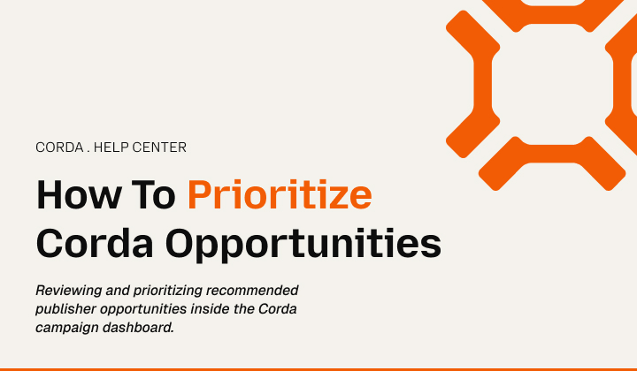 How To Prioritize Corda Opportunities